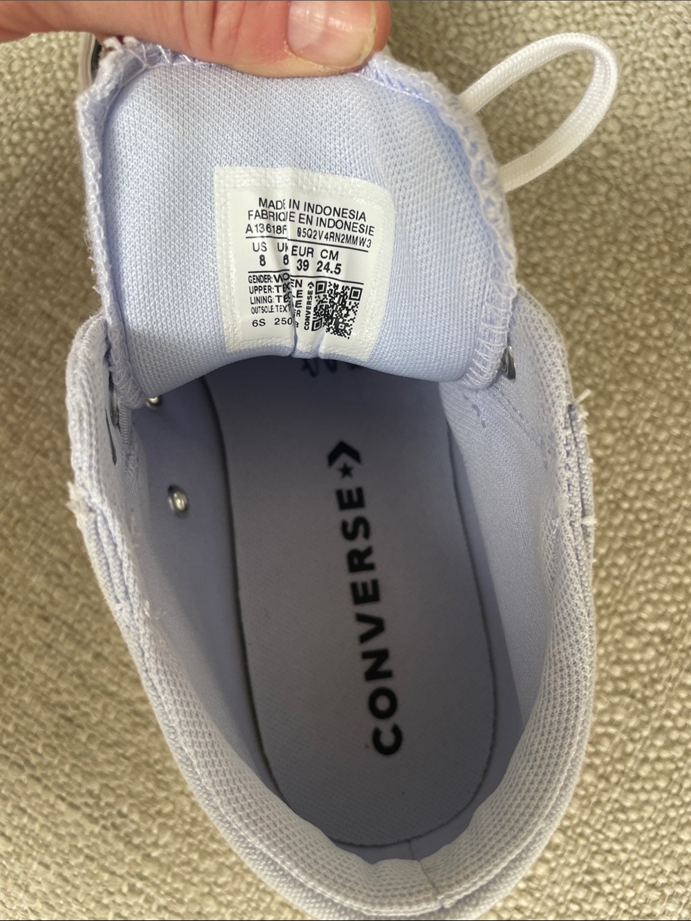 Converse Light Blue and White High Top Sneakers - Picture 3 of 3